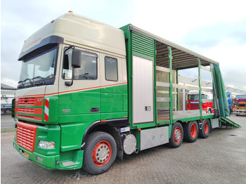 DAF FAK XF95.430 8x2 Superspacecab Euro3 - CurtainSider 7.31m + Ramp 16T - MachineTransporter - 6 Persons (V558) - Camion transport auto: Foto 1