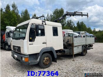 Camion platformă MAN 10.163 4x2 - Manual - Full steel - Crane Hiab: Foto 1