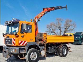 Camion basculantă, Camion cu macara MAN 19.364 Kipper m Kran+ Winterdienstplatte Allrad Greiferanschluss: Foto 1