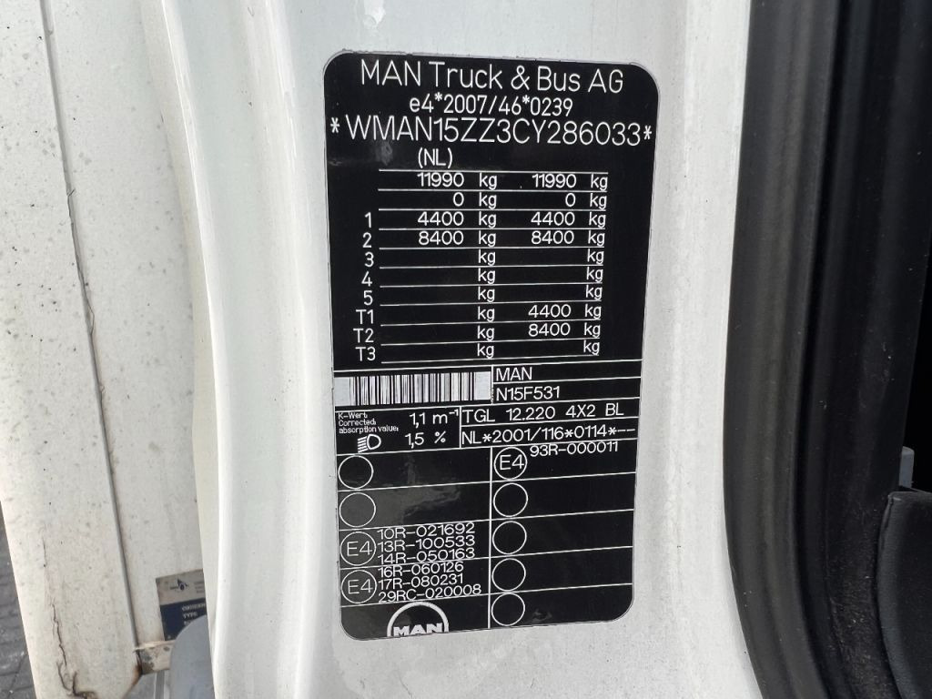 Camion furgon MAN TGL 12.220 4X2 EURO 5 - 12 TONS + DHOLLANDIA: Foto 12