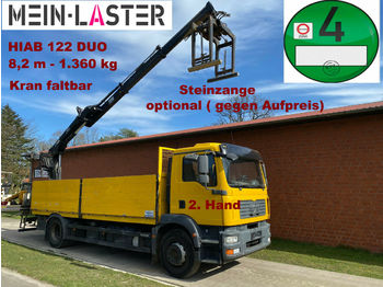 Camion platformă MAN TGM 18.280 HIAB 122 Duo 8,2 m-1.4T Pritsche 6,1m: Foto 1