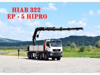 Camion platformă, Camion cu macara MAN TGS 35.440 * HIAB 322 EP-5HIPRO+FUNK / 8x4!: Foto 1