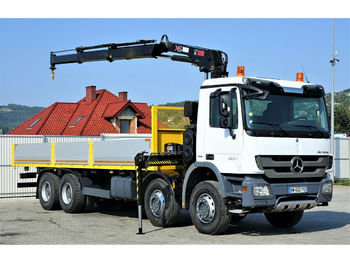 Camion platformă, Camion cu macara Mercedes-Benz Actros 3236 Pritsche 8,00 m + KRAN / 8x4: Foto 1