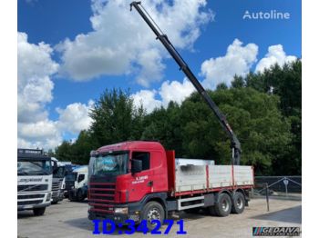 Camion platformă SCANIA 124 400 6X2 + Crane Hiab 125: Foto 1