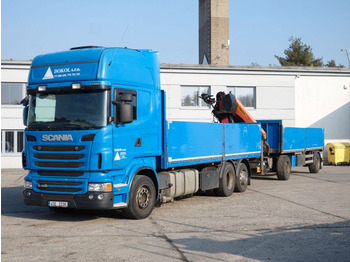 Camion cu macara, Camion platformă Scania R480 mit Palfinger  PK 20001+ Anhänger: Foto 1