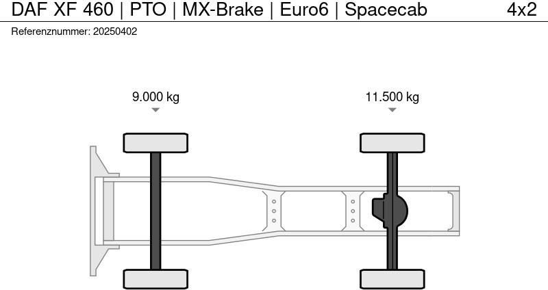 Cap tractor DAF XF 460 | PTO | MX-Brake | Euro6 | Spacecab