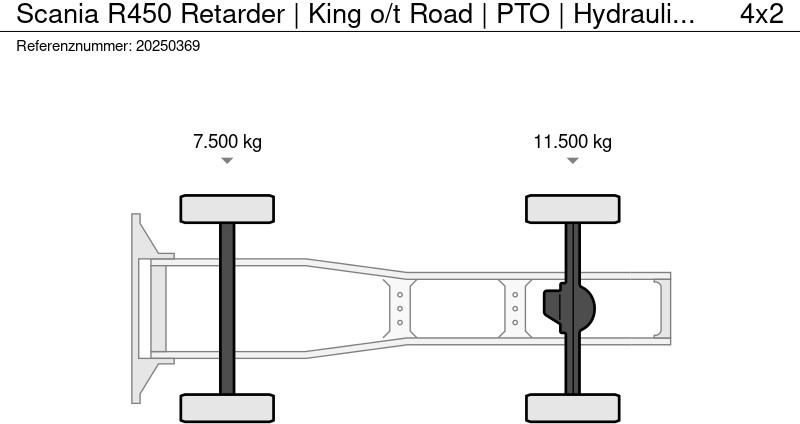 Cap tractor Scania R450 Retarder | King o/t Road | PTO | Hydraulics | Euro 6 | Low Deck | Mega | Smart Tacho