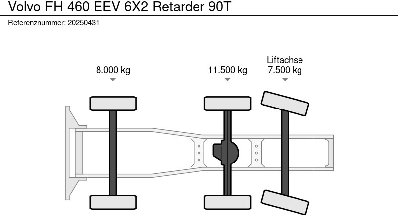 Cap tractor Volvo FH 460 EEV 6X2 Retarder 90T