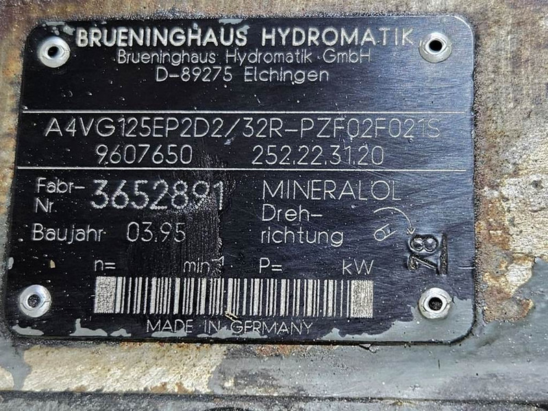 Hidraulică pentru Utilaje constructii Brueninghaus Hydromatik A4VG125EP2D2/32R-Drive pump/Fahrpumpe/Rijpomp: Foto 6