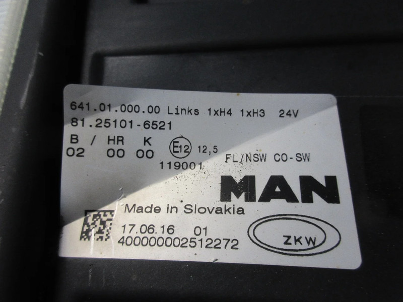 Far anticeata pentru Camion MAN 81.25101-6521 MISTLAMP MAN TGX TGS EURO 6 LINKS: Foto 2