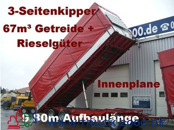 KEMPF 3-Seiten Getreidekipper 67m³   9.80m Aufbaulänge - Remorcă cu prelată