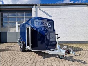  Cheval Liberté - schöner blauer Anhänger aerodynamisch Leichtmetallräder Heckrampe Tür - Remorcă furgon