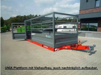Remorcă transport animale nou UNIA Transportplattform PL 6 mit Viehaufbau rundum, (Mehrpreis), NEU: Foto 1