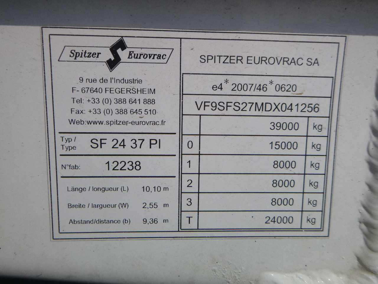 Semiremorcă siloz pentru transport de făină Spitzer Powder tank alu 37 m3 / 1 comp: Foto 16