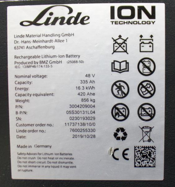 Electrostivuitor Linde E 16 ION EVO 386-02: Foto 6