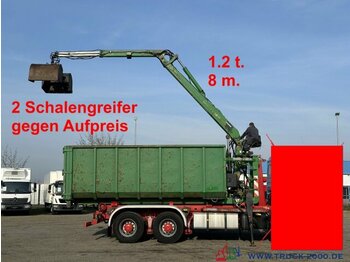  Abrollcontainer 23 m³ + Kran Hiab F 95S 1.2t 8m - Container abroll