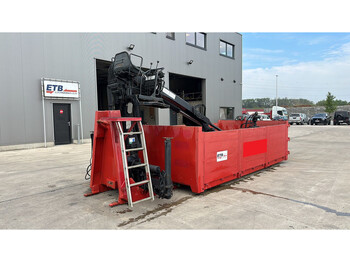 Onbekend CONTAINER WITH CRANE (HIAB CRANE 102 / KNIJPER/ GOOD WORKING CONDITION) - Container abroll