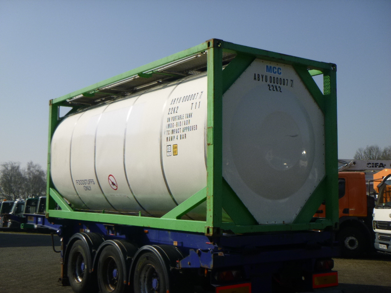 Container cisternă, Semiremorcă Danteco Food tank container inox 20 ft / 25 m3 / 1 comp: Foto 3
