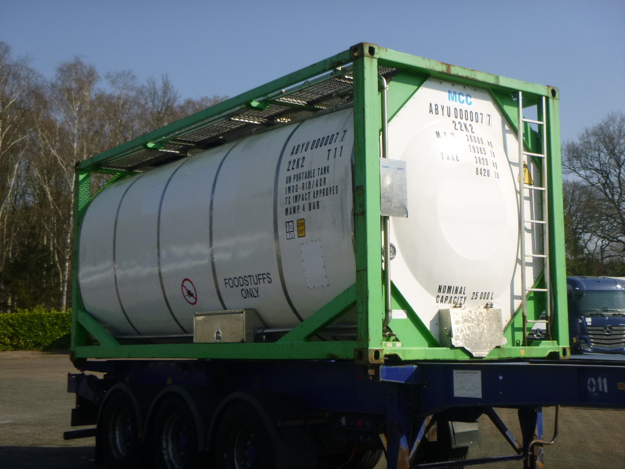 Container cisternă, Semiremorcă Danteco Food tank container inox 20 ft / 25 m3 / 1 comp: Foto 2