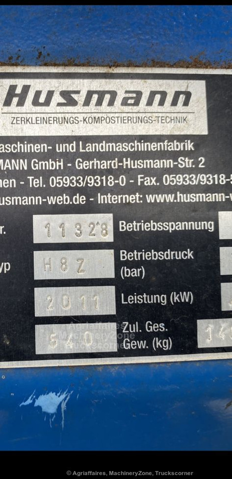 Tocător de lemne Husmann H8Z 540 rpm: Foto 9