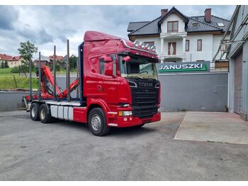Remorcă forestieră, Camion cu macara Scania R520 V8 do drewna lasu kłody epsilon Loglift doll huttner: Foto 1
