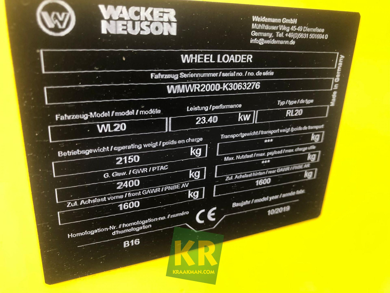 Încărcător articulat WL20 WIELLADER Wacker Neuson: Foto 5