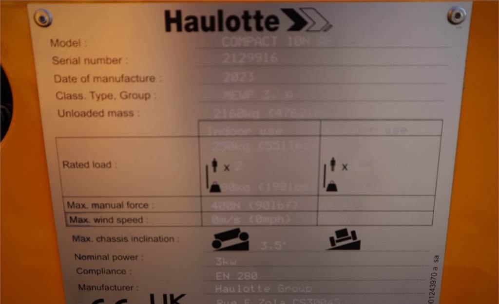Platforma foarfeca Haulotte COMPACT 10N Valid inspection, *Guarantee! 10m Wor: Foto 13