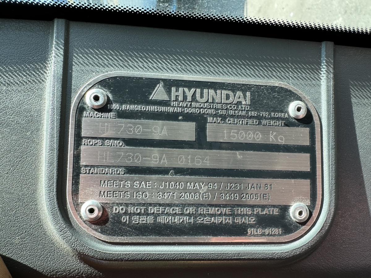 Încărcător frontal pe pneuri Hyundai HL730-9A 4X4 Radlader Mulch-/Klappschaufel KLIMA A/C: Foto 26