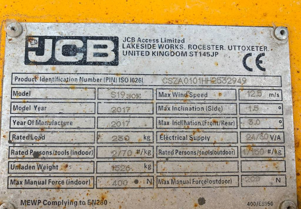 Platforma foarfeca JCB S1930E Electric Scissor Work Lift 780cm: Foto 10