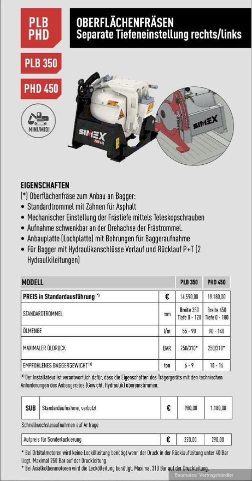 Utilaje pentru frezare nou Simex PLB350/ 450 für Bagger von 6,5- 15to.: Foto 7