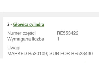 Chiulasă JOHN DEERE