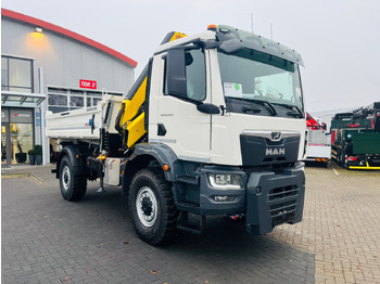 Camion basculantă, Camion cu macara MAN TGM 18.320 4x4 BB Kipper Kran 131 Single Winter: Foto 2