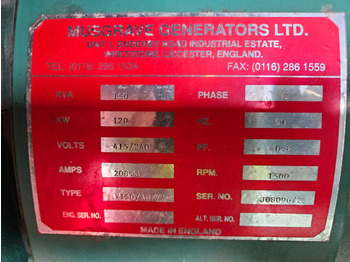 Unealtă/ Echipament VOLVO TAD 720 GE DIESEL GENERATOR 120KW 150KVA 250 HOURS VOLVO TAD 720 GE DIESEL GENERATOR 120KW 150KVA 250 HOURS: Foto 3