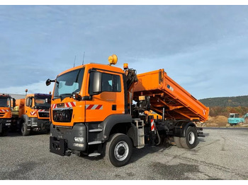 Camion basculantă MAN TGS 18.320/ 4x4 / Euro4 /Wywrotka trójstronna Meiller +Kran Atlas TLC 82.2 +sterowanie radiowe – Przystosowany do pracy zimą — odśnieżanie, posypywanie, pług: Foto 2