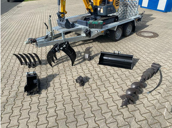 Mini excavator, Remorcă Minibagger BK1250JS + Tieflader + Zubehör *INKL.19% MWST*KUBOTA*BERGER KRAUS*JOYSTICK*SOFORT!*: Foto 3