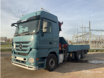 Camion platformă, Camion cu macara 2012 Mercedes-Benz Actros 930.20 2012 HMF 3000-K3 Articulated Bo ... Flatbed Truck with Crane: Foto 2