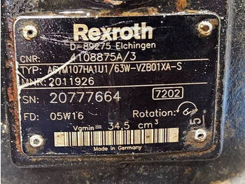 Hidraulică pentru Utilaje constructii Ahlmann AZ90TELE-A6VM107-4108875A/3-R902011926-Drive motor: Foto 5