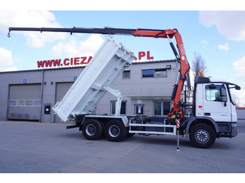 Camion platformă, Camion cu macara MERCEDES-BENZ Actros 2641 6×4 E5 / Crane / Dumper / 110000 km!: Foto 3