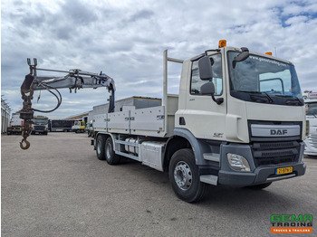 Camion platformă, Camion cu macara DAF CF 330 FAT 6x4 Dagcab Euro6A - Open laadbak 6.4m + PM 15522 - RadioGrafisch - Handgeschakeld - 08/2025APK: Foto 4