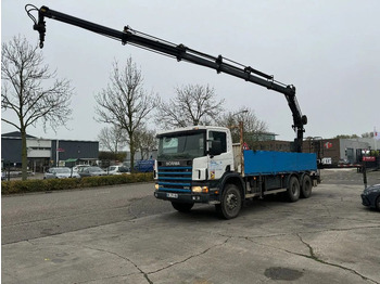 Camion cu macara, Camion platformă Scania P124-360 6X4 EURO 2 HIAB 200 C-5 ALL 2000: Foto 2