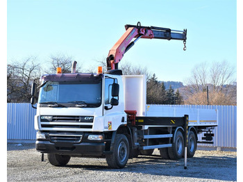 Camion cu macara, Camion platformă DAF CF 75.360 Pritsche 7,95 m + KRAN / FUNK * 6x4: Foto 2