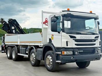 Camion cu macara, Camion platformă Scania P 410*PLATFORM 7,00m*HIAB 244 E-5 HIPRO+FUNK/8x4 Scania P 410*PRITSCHE 7,00m*HIAB 244 E-5 HIPRO+FUNK/8x4: Foto 3