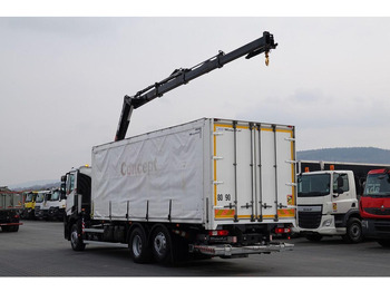 Camion cu prelată Renault C 380 / 6x2 / SKRZYNIOWY / HDS HIAB 138 B-3 WYSÓW 10,5 M / ROTAT: Foto 3