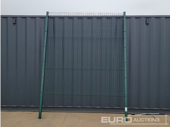 Echipamente de constructii Unused Galvanised & Powder Coated Heavy Duty (5mm) Wire Mesh Fencing, 25 x H2.4m x W2.2m Panels, 26 x 60mm x 60mm x3m Posts, with Fittings (Green): Foto 4