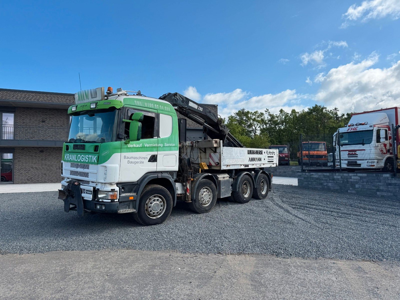 Scania 164G 580 V8 Kran Hiab 280 Retarder Sattelplatte Scania 164G 580 V8 Kran Hiab 280 Retarder Sattelplatte - Camion platformă, Camion cu macara: Foto 2 Scania 164G 580 V8 Kran Hiab 280 Retarder Sattelplatte Scania 164G 580 V8 Kran Hiab 280 Retarder Sattelplatte - Camion platformă, Camion cu macara: Foto 2
