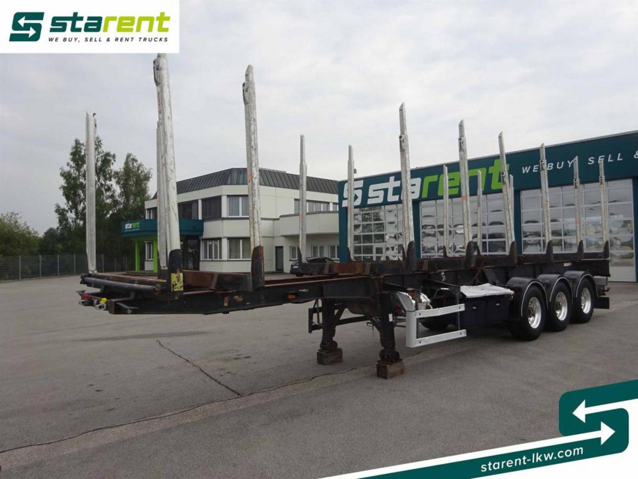 Hangler Holzrungen Auflieger Exte Rungen Lift-A Lenkachse - Semiremorcă transport busteni: Foto 1 Hangler Holzrungen Auflieger Exte Rungen Lift-A Lenkachse - Semiremorcă transport busteni: Foto 1