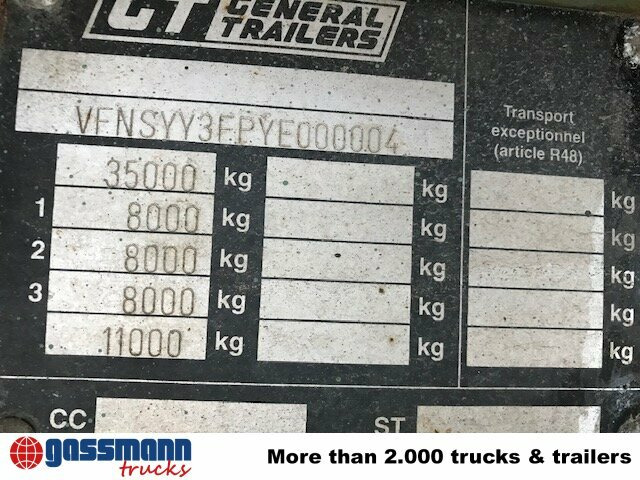 General Trailer SYY3FP Plattformauflieger, Liftachse - Semiremorcă platformă: Foto 3 General Trailer SYY3FP Plattformauflieger, Liftachse - Semiremorcă platformă: Foto 3