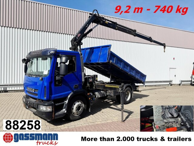 Iveco EuroCargo ML120E28K 4x2 mit Kran Hiab XS088 ES-3 - Camion basculantă, Camion cu macara: Foto 1 Iveco EuroCargo ML120E28K 4x2 mit Kran Hiab XS088 ES-3 - Camion basculantă, Camion cu macara: Foto 1