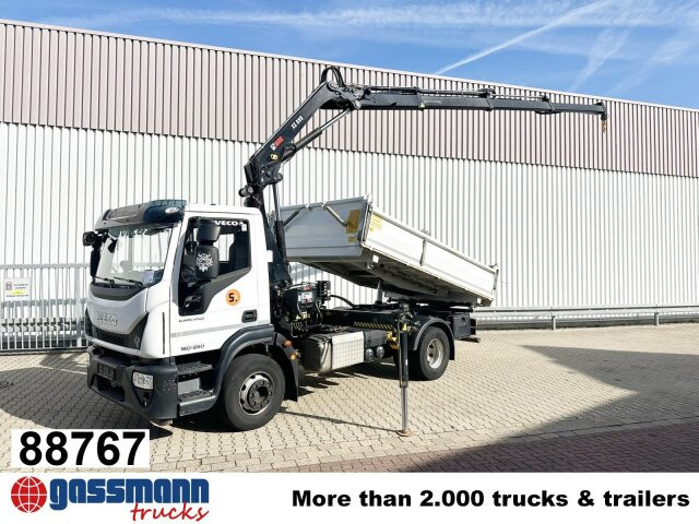 Iveco EuroCargo ML160E28 4x2 mit Kran Hiab XS099E-3 - Camion basculantă, Camion cu macara: Foto 1 Iveco EuroCargo ML160E28 4x2 mit Kran Hiab XS099E-3 - Camion basculantă, Camion cu macara: Foto 1