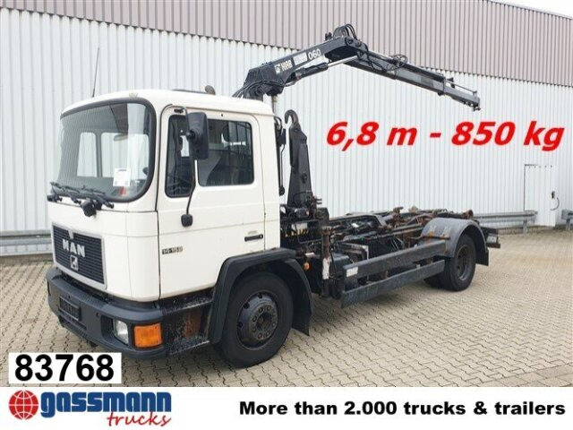 MAN 14.152 F 4x2 BB mit Kran Hiab 060-2 - Camion cu cârlig, Camion cu macara: Foto 1 MAN 14.152 F 4x2 BB mit Kran Hiab 060-2 - Camion cu cârlig, Camion cu macara: Foto 1